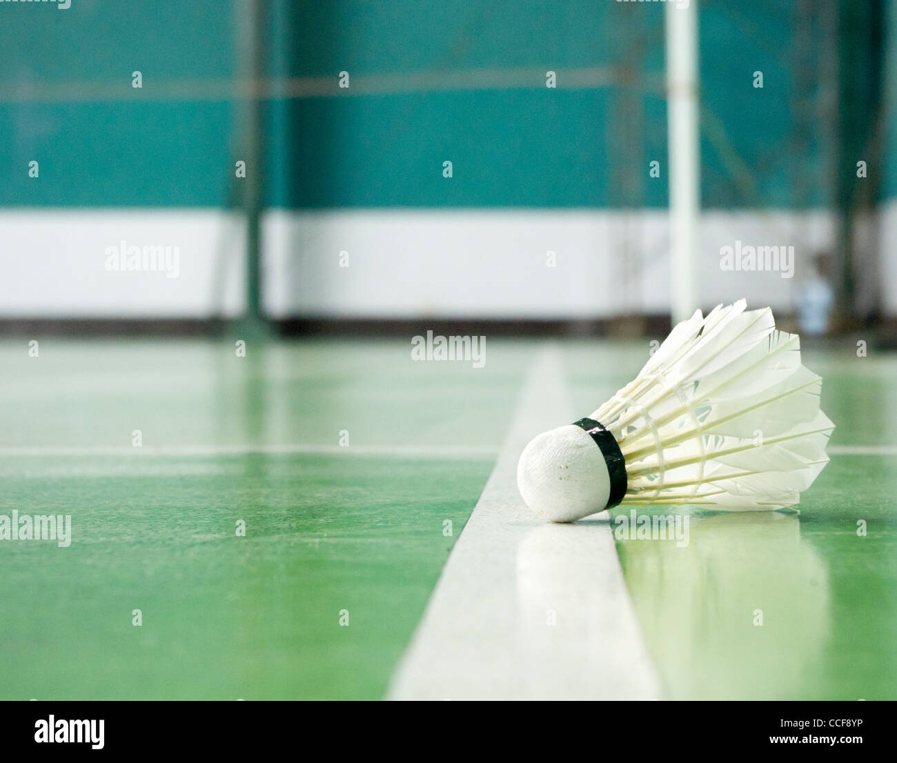 Una chiusura del volano, per lo sport dello sfondo. Foto Stock