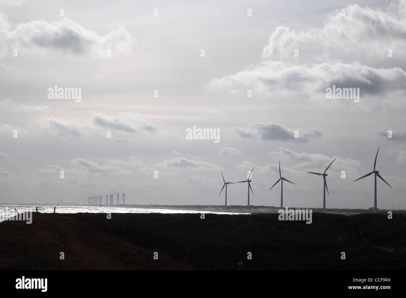 Generazione di energia eolica, energia pulita, Ibaraki in Giappone Foto Stock