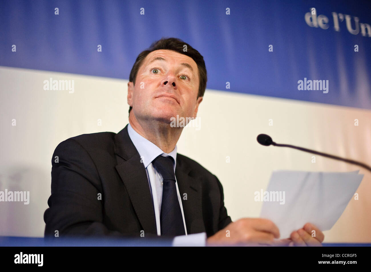 Il Ministro francese dell'industria Christian ESTROSI a Bruxelles in Belgio su 2010-05-25 Â© di Wiktor Dabkowski Foto Stock