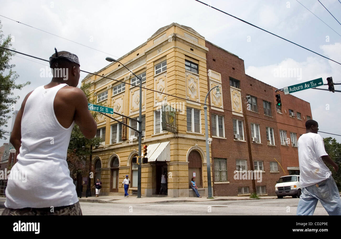 ATLANTA, GA - 31 Luglio: La Loggia massonica che è stata la casa della Southern Christian Leadership Conference lungo Auburn Avenue in Atlanta, Georgia Martedì, luglio 31, 2007. La zona è considerata il luogo di nascita del movimento per i diritti civili.(foto di Erik S. Lesser/per il New York Times) Foto Stock