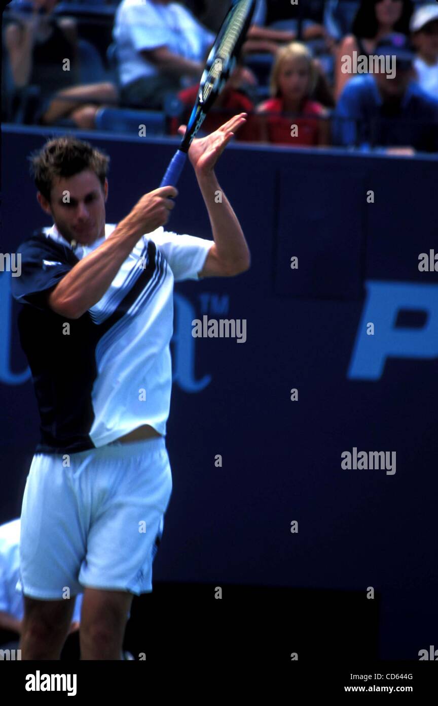 Agosto 23, 2003 - New York New York, Stati Uniti - K32398ML.2003 Arthur Ashe Kids Day all'USTA Regno nuovo YorkS Tennis Association nel lavaggio QUEENS , NEW YORK .08/23/2003. / 2003.Andy RODDICK(Immagine di credito: Â© Mitchell Levy/Globe foto/ZUMAPRESS.com) Foto Stock