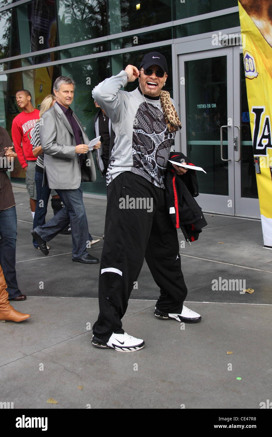 Sinbad celebrità arriva per la Lakers vs. Miami Heat gioco di basket a Staples Center. Los Angeles, California - 25.12.10 Foto Stock