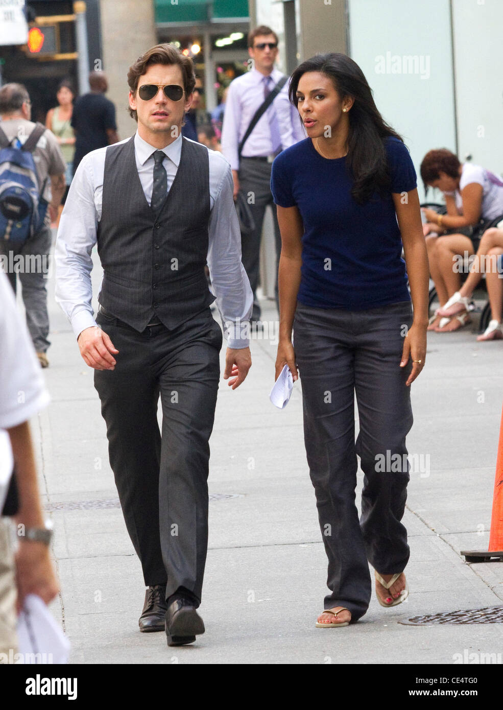 Matthew Bomer e Marsha Thomason sono sulla posizione di scatto la terza stagione della rete usa la serie televisiva "colletti bianchi". La città di New York, Stati Uniti d'America - 17.08.10 Foto Stock