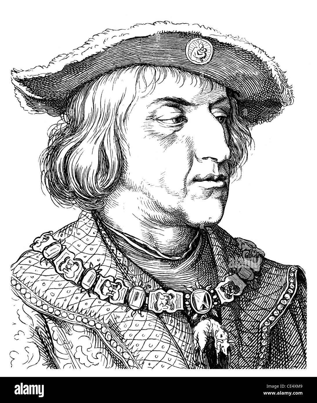 Massimiliano I. von Habsburg, 1459 -1519, re di Germania e imperatore del Sacro Romano Impero Foto Stock