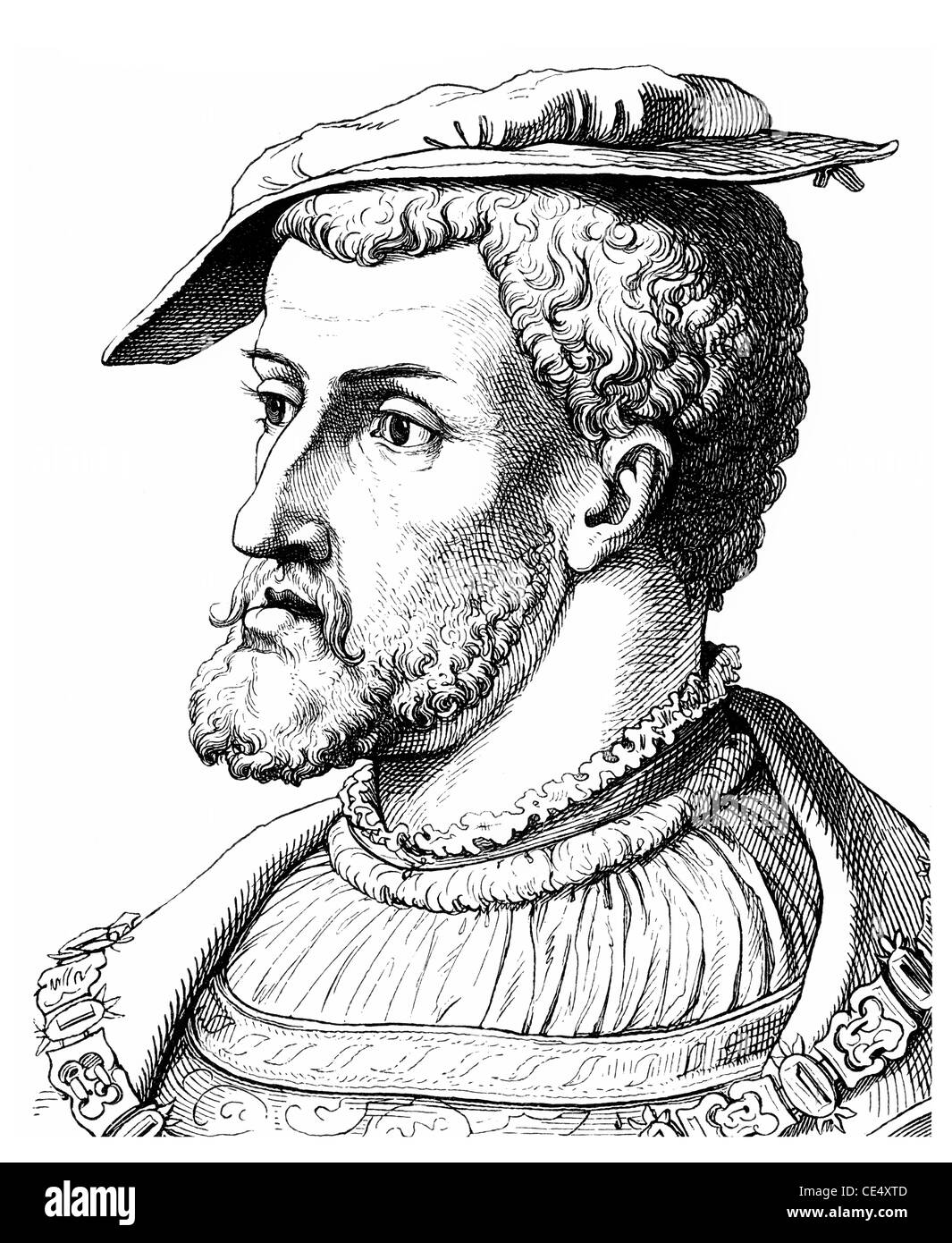 Carlo V, 1500 - 1558, Habsburg, Re Carlo I o Carlos I di Spagna, Santo Re romano-germanico, Imperatore del Sacro Romano Impero Foto Stock