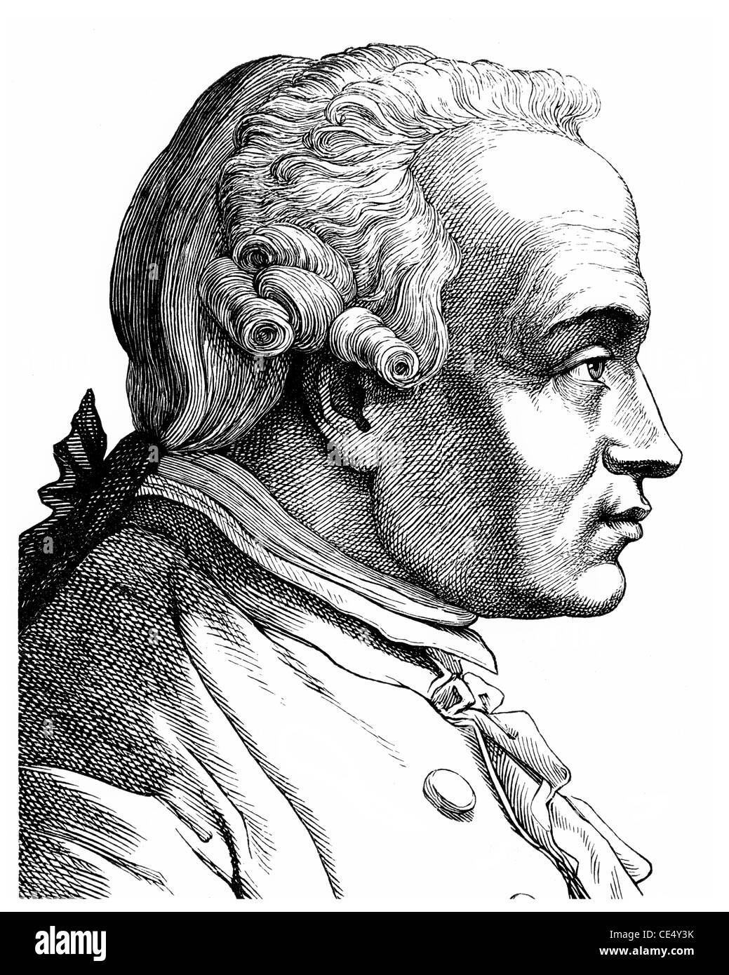 Immanuel Kant, 1724 - 1804, un filosofo tedesco del secolo dei Lumi Foto Stock