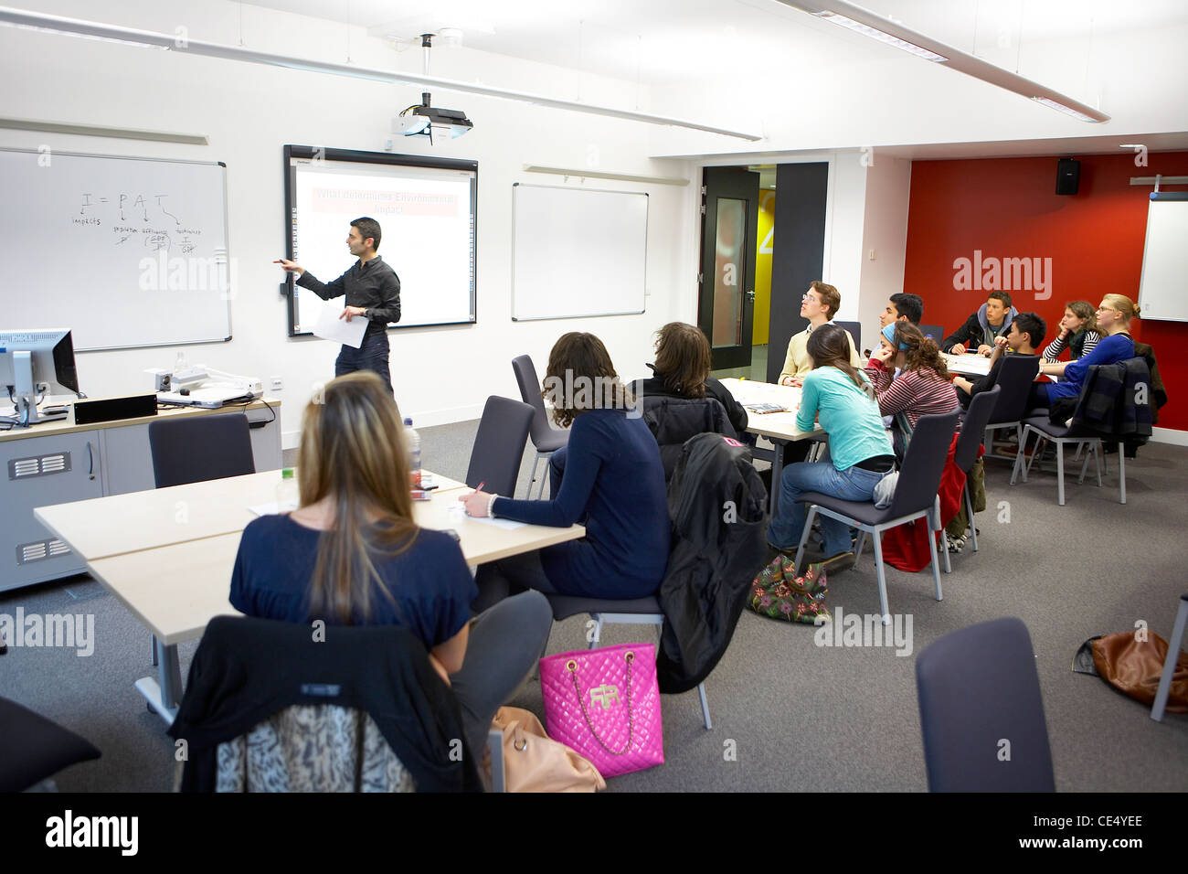 Gli studenti universitari lecture tutortial Foto Stock