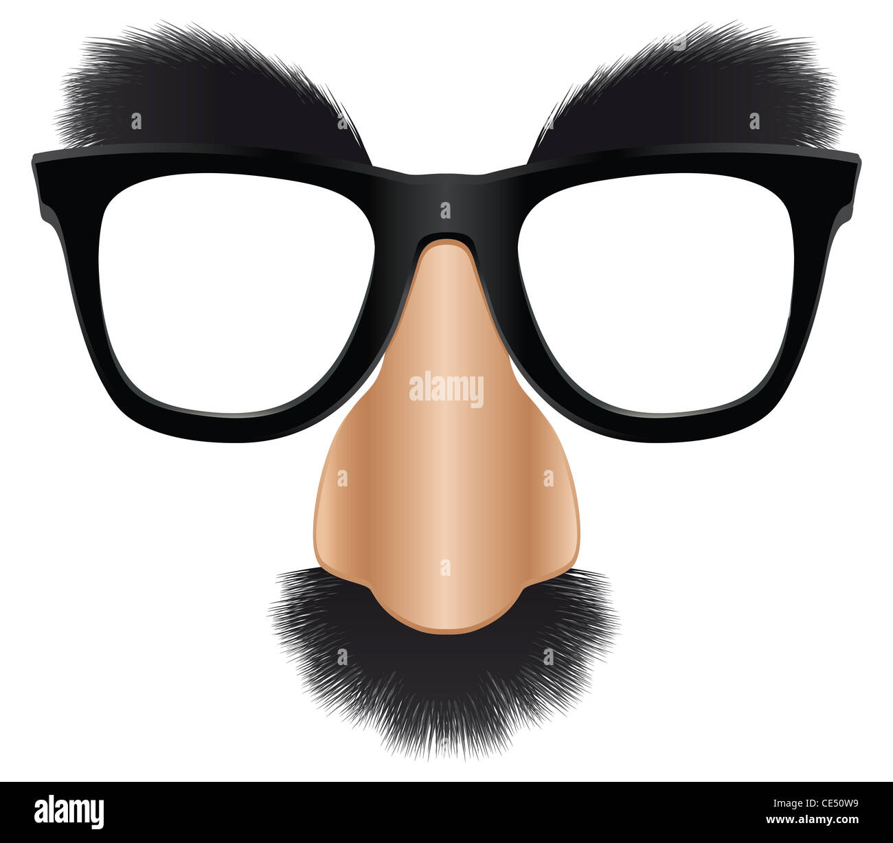 Una versione del classico travestimento maschera facilmente aggiunto su una faccia. Foto Stock