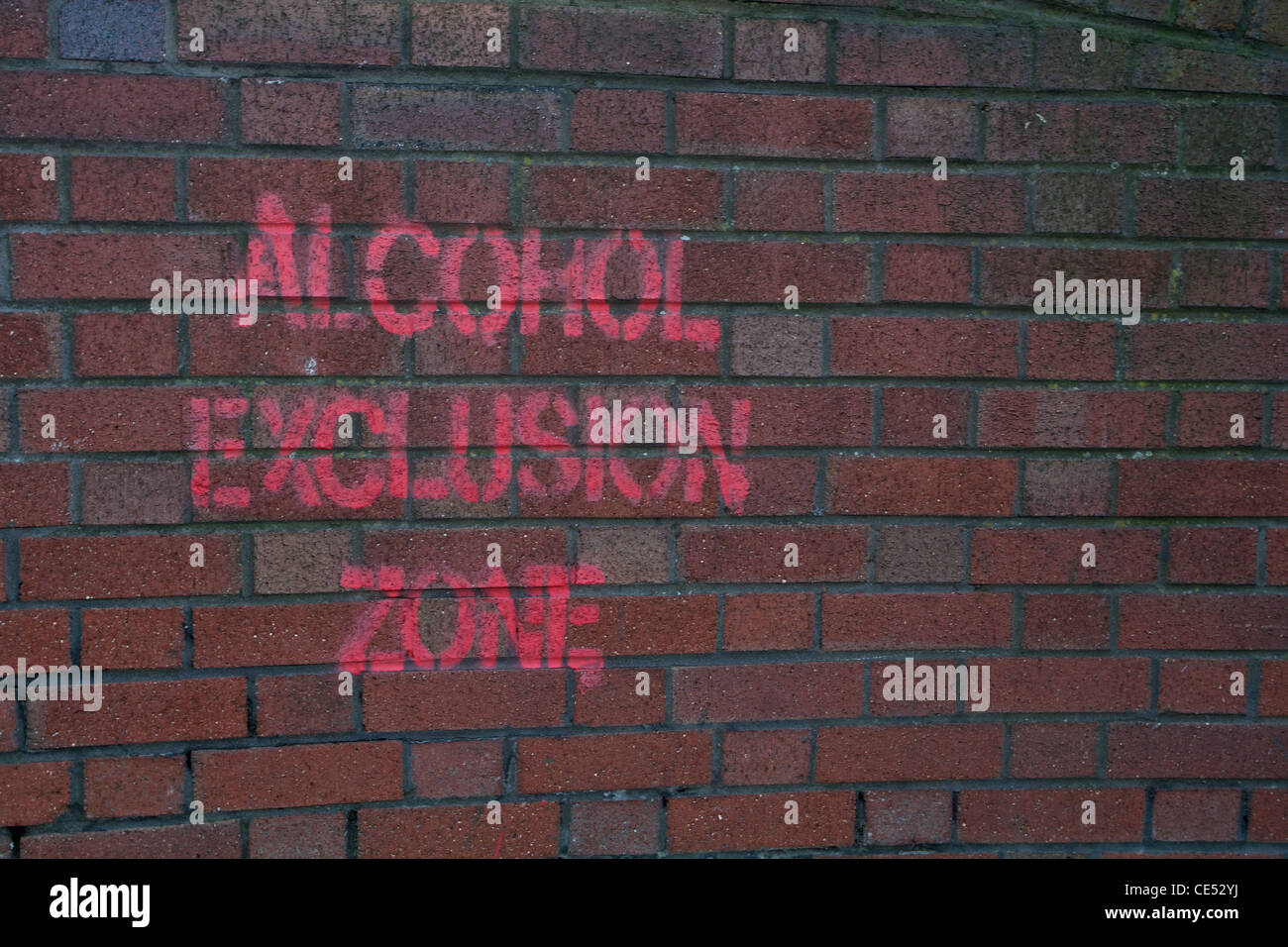 L'alcol zona di esclusione Foto Stock
