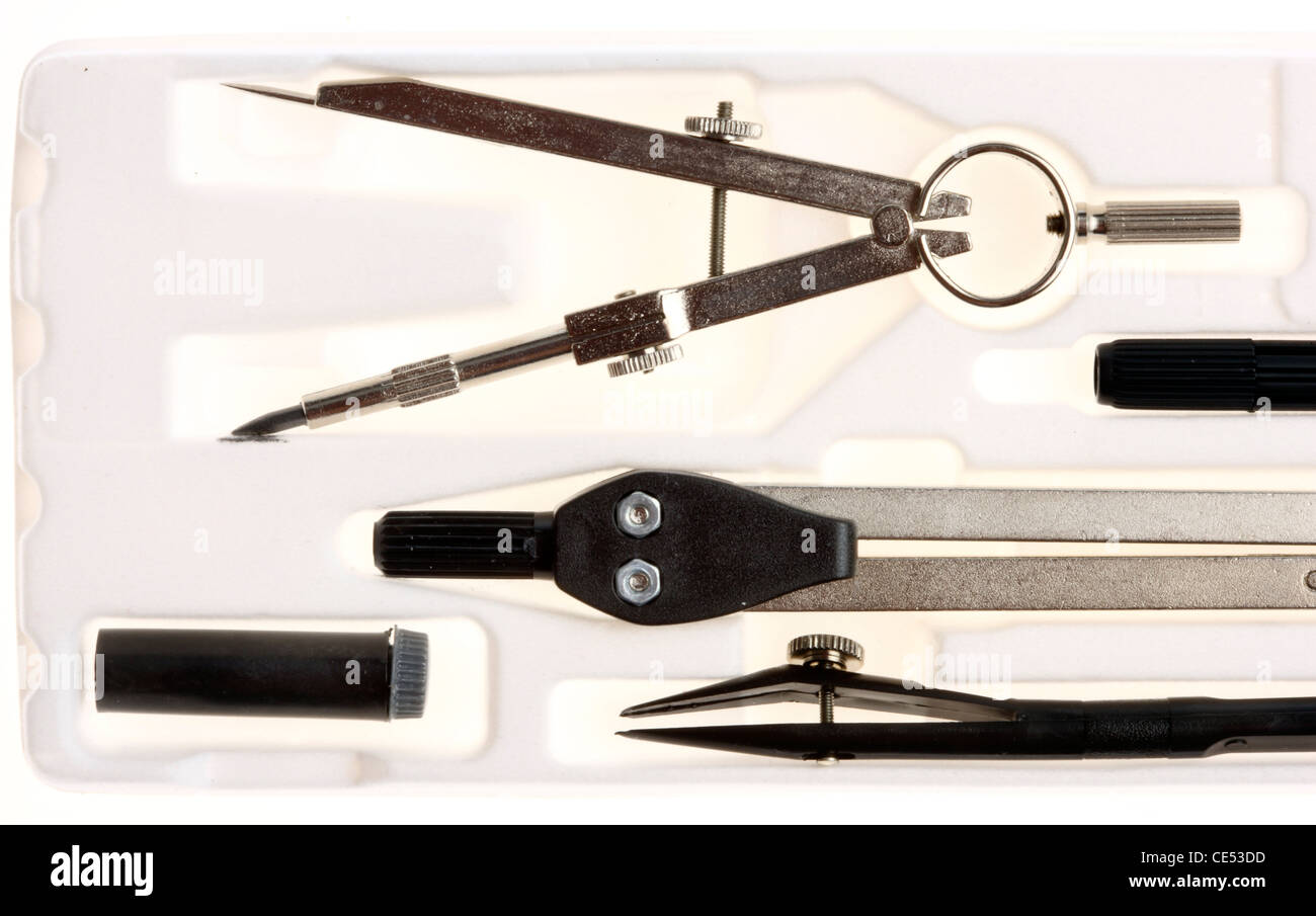 Set cerchio, per tecniche di disegno di layout. Foto Stock