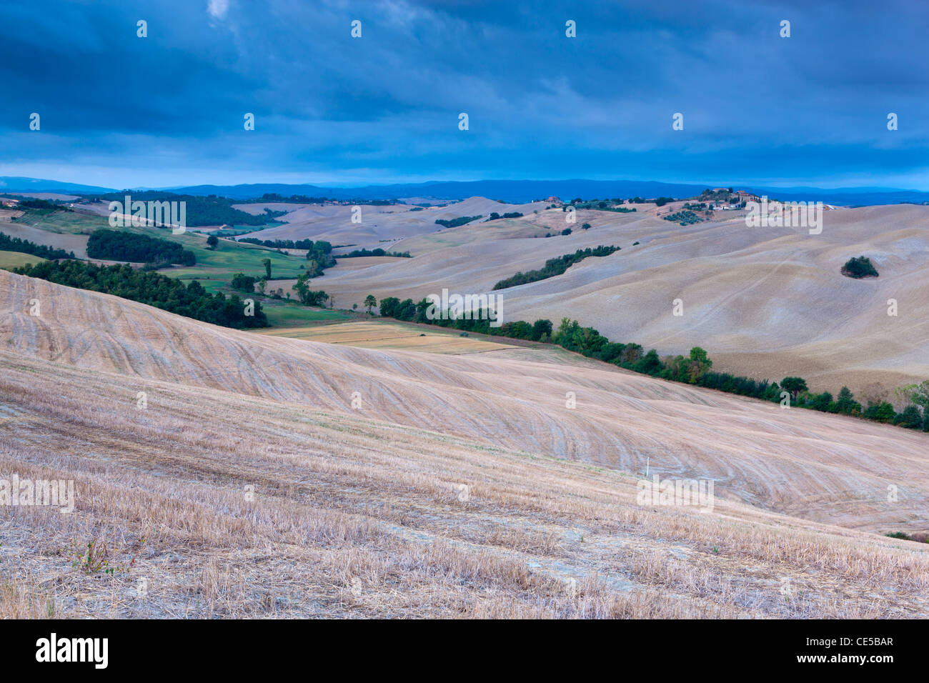 Paesaggio di laminazione in prossimità del Monte Sante Marie, provincia di Siena, Toscana, Italia, Europa Foto Stock