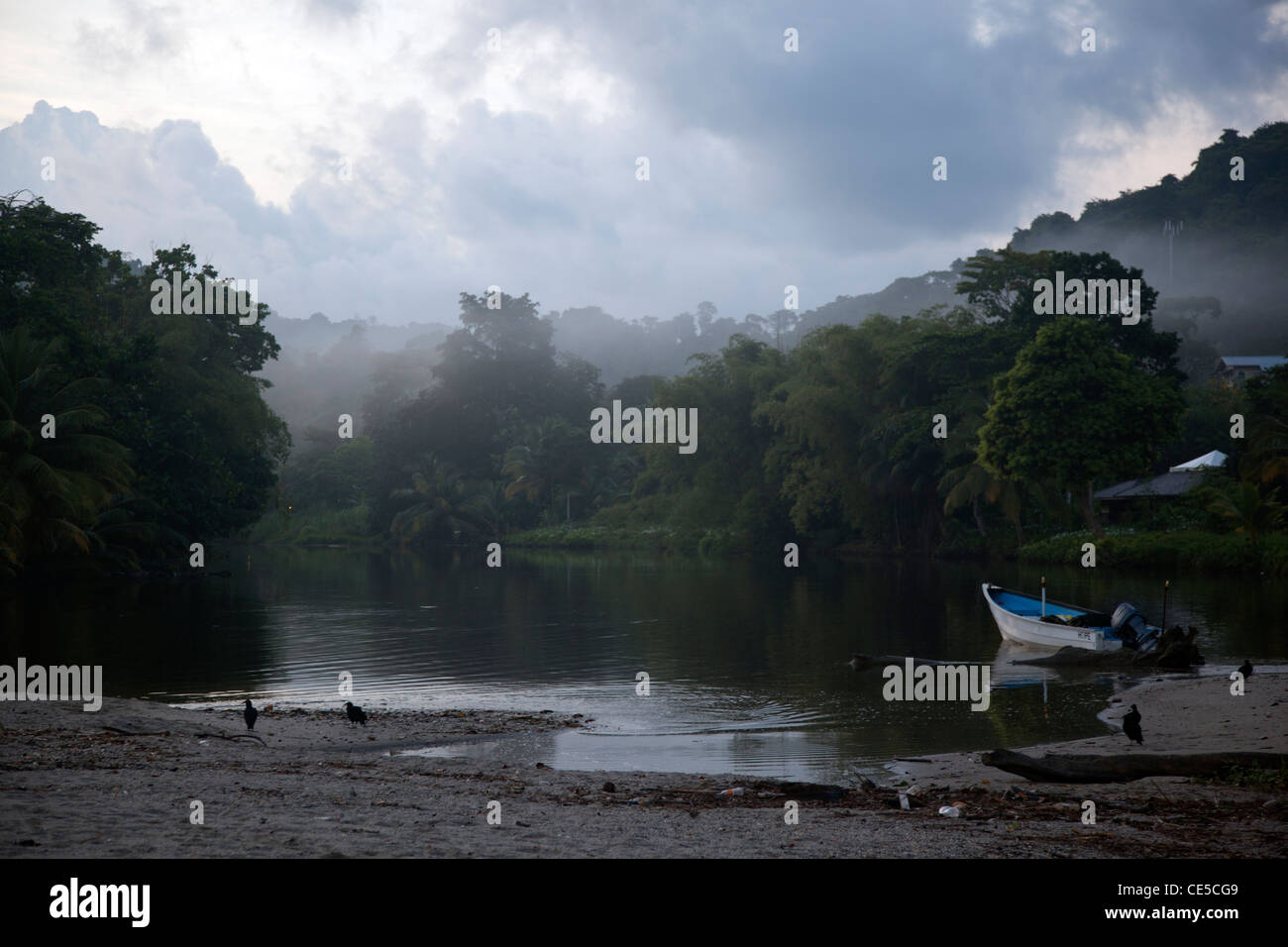 Grande Riviere, un remoto villaggio di pescatori sulla Trinidad è l'angolo nord-est che è un sito di nidificazione delle tartarughe liuto. Foto Stock