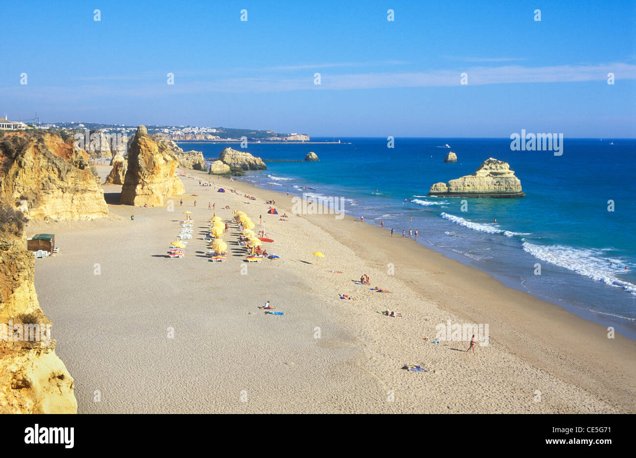 Praia da rocha beach a Portimao Algarve Portogallo UE Europa Foto Stock