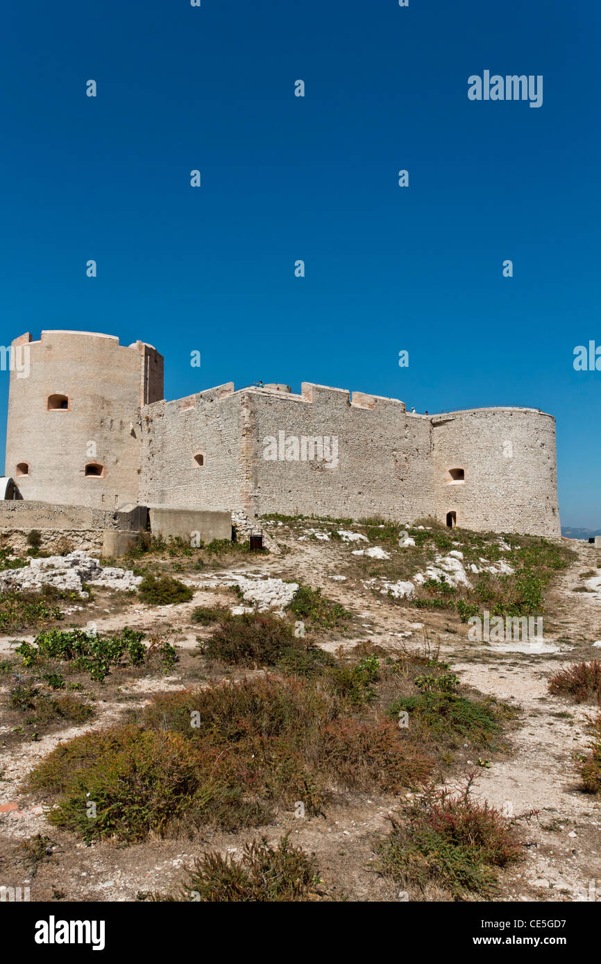 Château d'If, l'isola Ile d'se, prigione del conte di Montecristo secondo Alexander Dumas, baia di Marsiglia, Francia Foto Stock