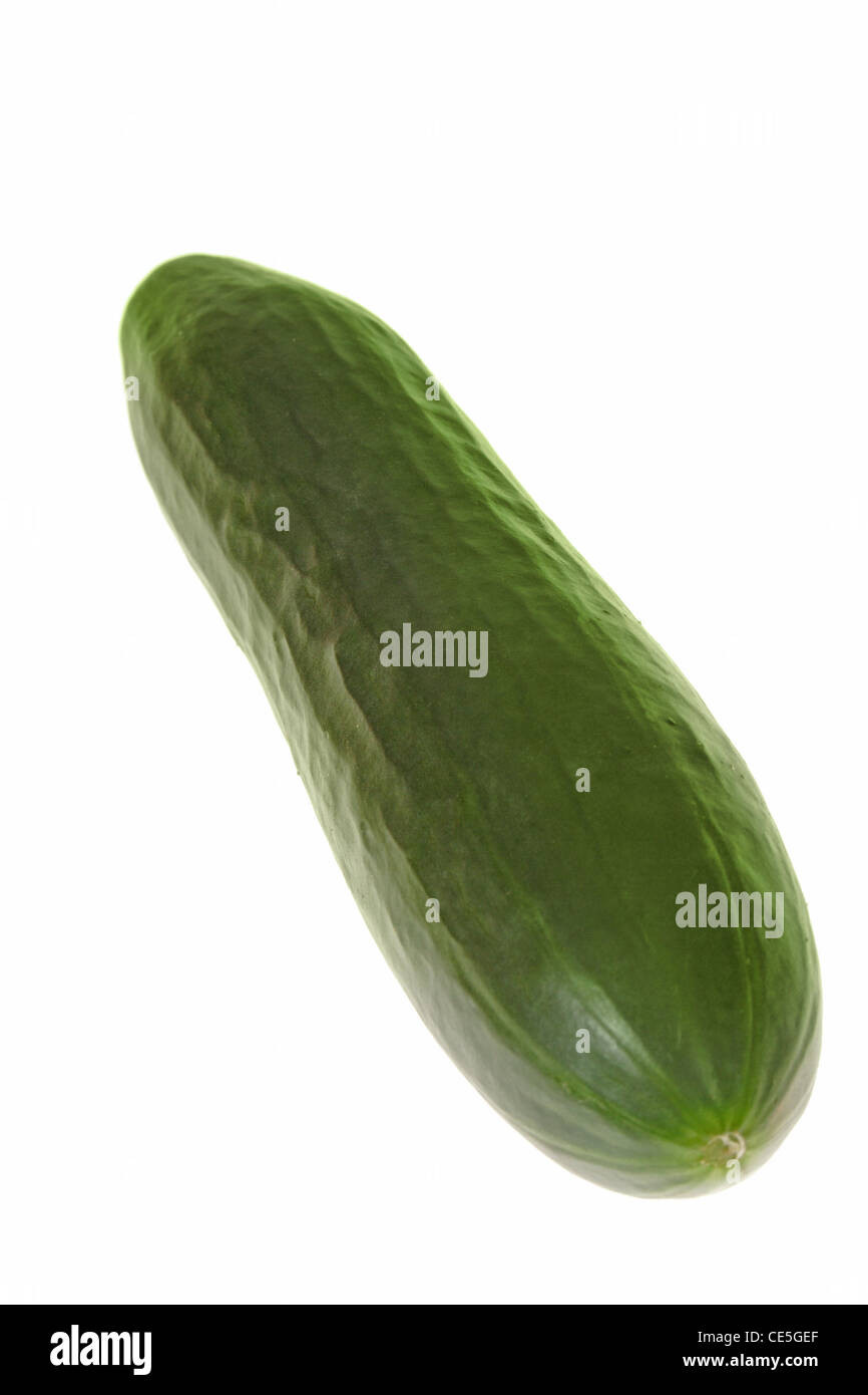 Cetriolo verde foto sullo sfondo bianco Foto Stock