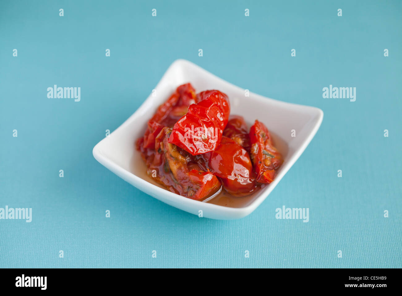 Pomodori secchi in olio di oliva Foto Stock