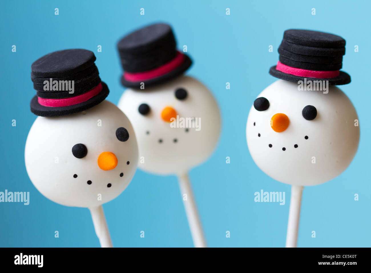 Snowman cake pops Foto Stock