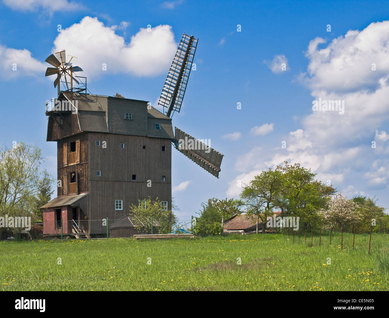 Paltrock-Windmill, 14913 Petkus, distretto amministrativo Teltow-Flaeming, Brandeburgo, Germania, Europa Foto Stock