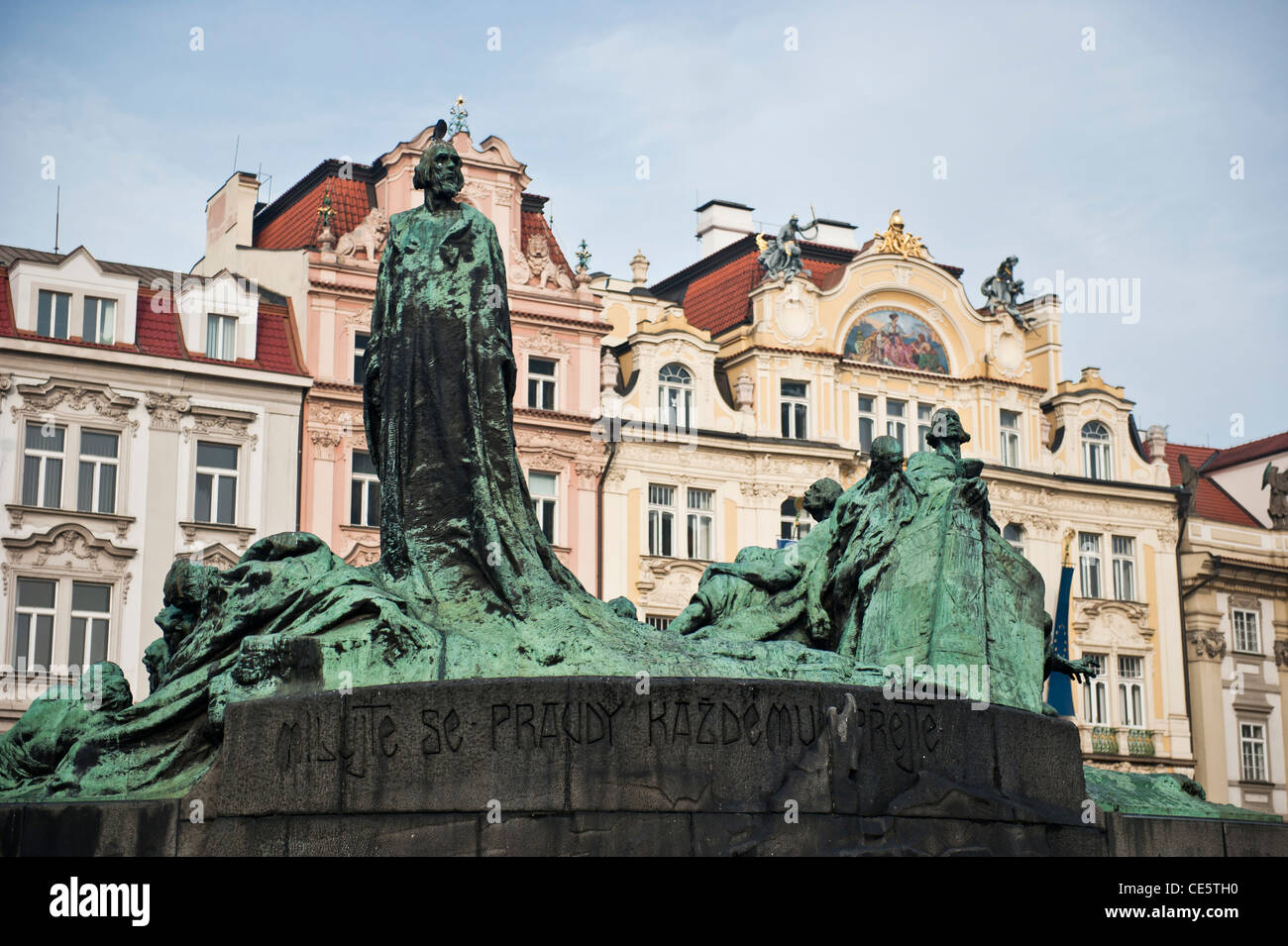 Jan Hus monumento della città vecchia Swuare di Praga, Repubblica Ceca Foto Stock