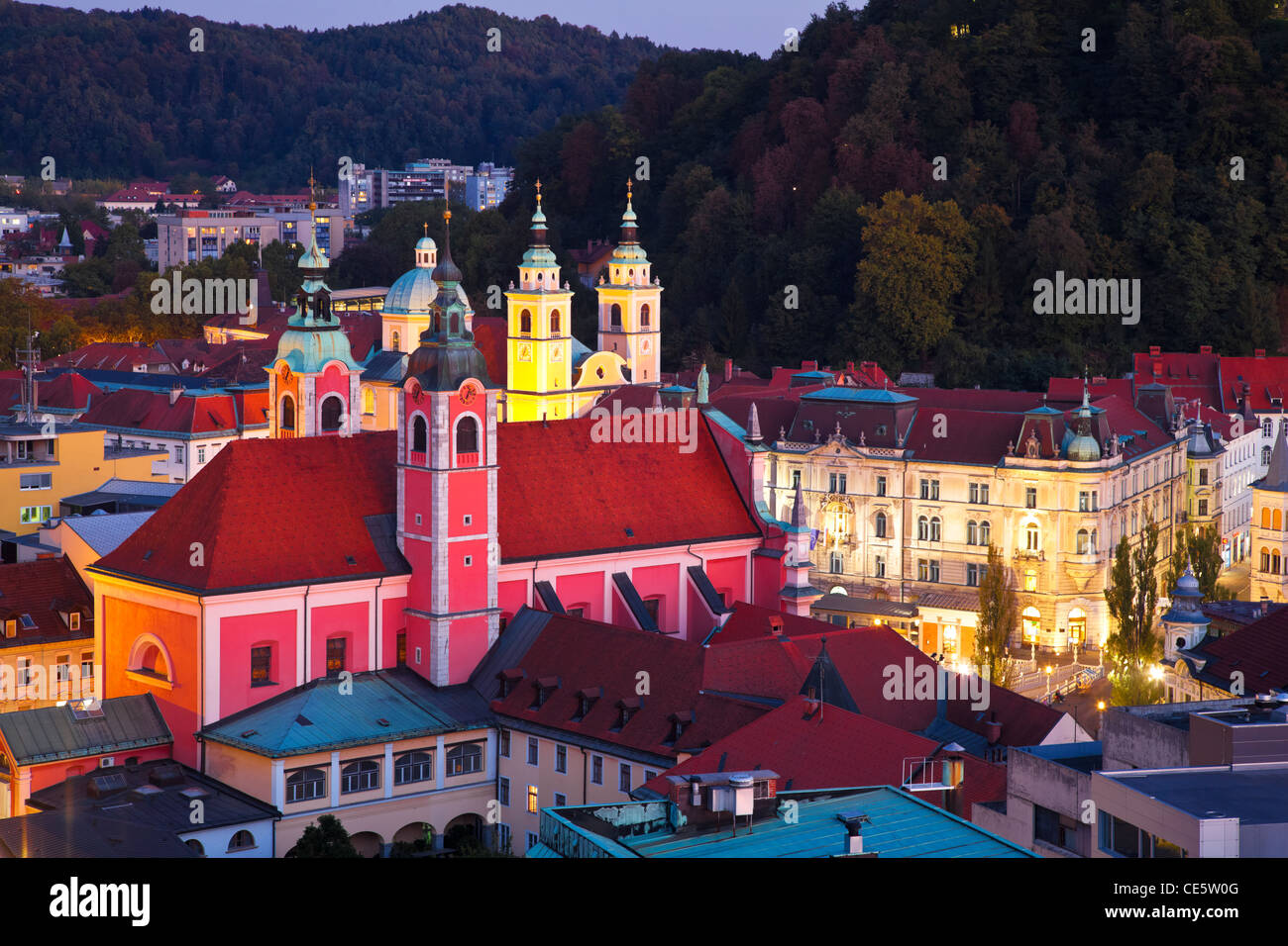 Il centro di Lubiana - la capitale della Slovenia Foto Stock