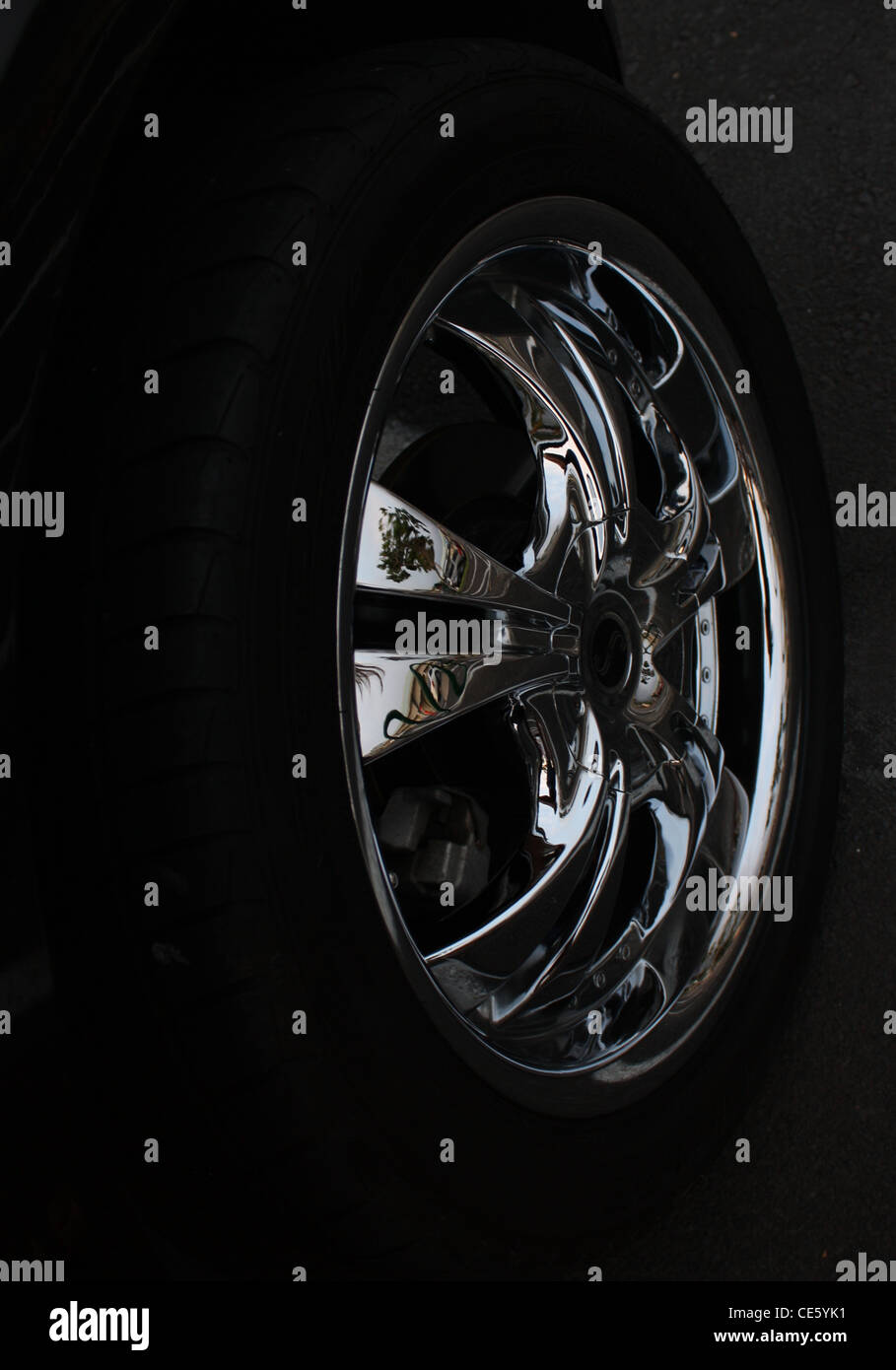 Chrome pneumatico Coprimozzo borchia BHZ Foto Stock