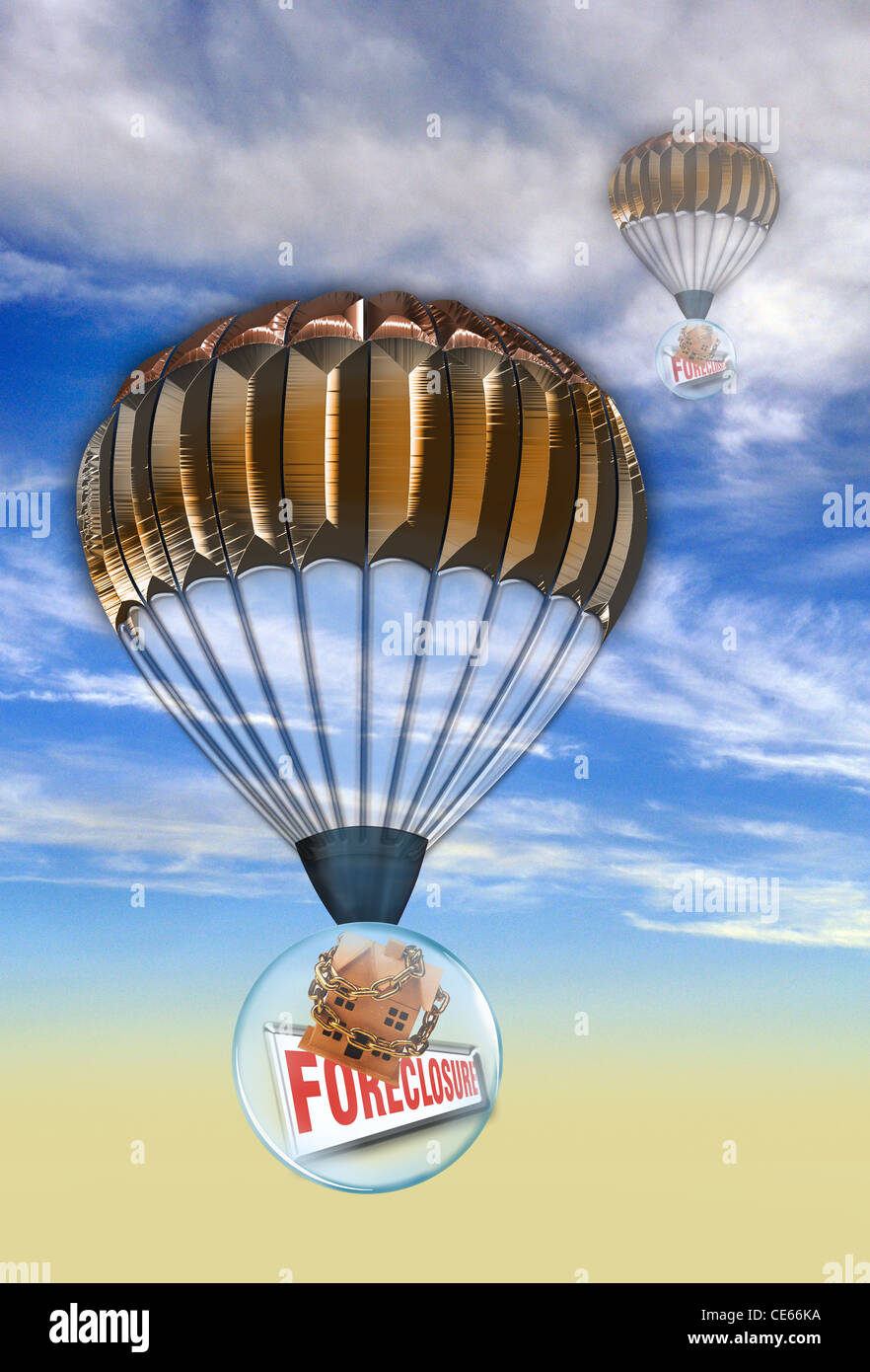 Alloggiamento bolla prezzi al ribasso. Foto Stock