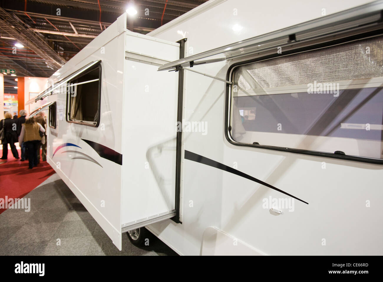 Un caravan estensibile al Caravan e motor home show a Città evento a  Manchester, UK Foto stock - Alamy