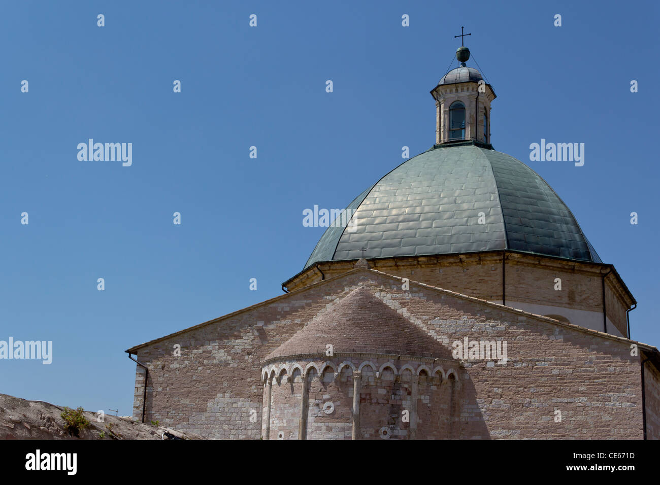 Vedute della Cattedrale di San Rufino ad Assisi, Italia Foto Stock