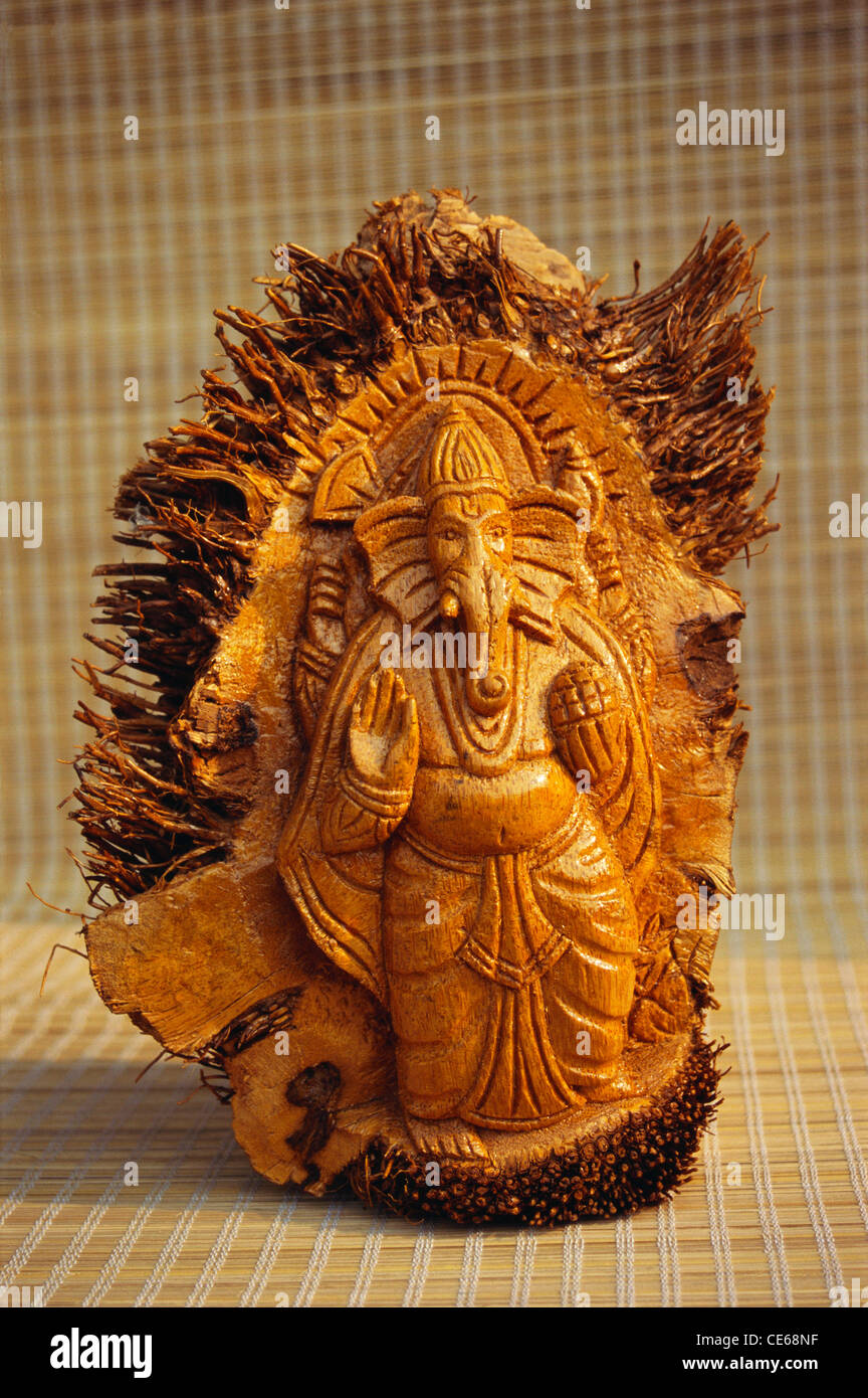 Dio Ganesha Ganpati bamboo arte ; Tripura ; India Foto Stock