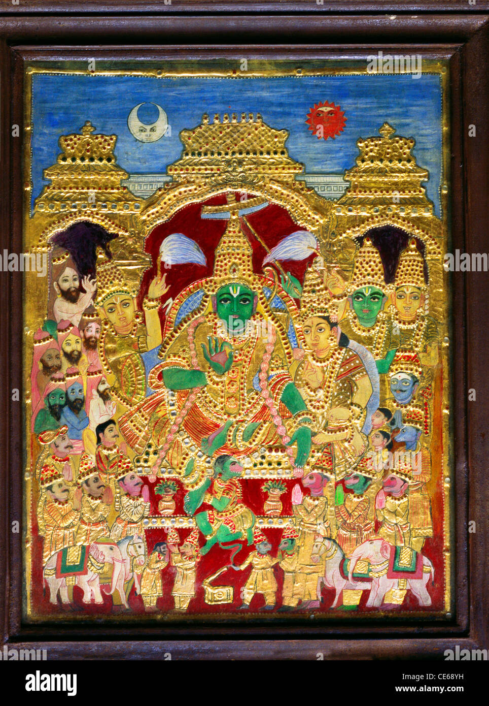 Cento anni di pittura Thanjavur Sri Rama con autobus Sita Foto stock - Alamy
