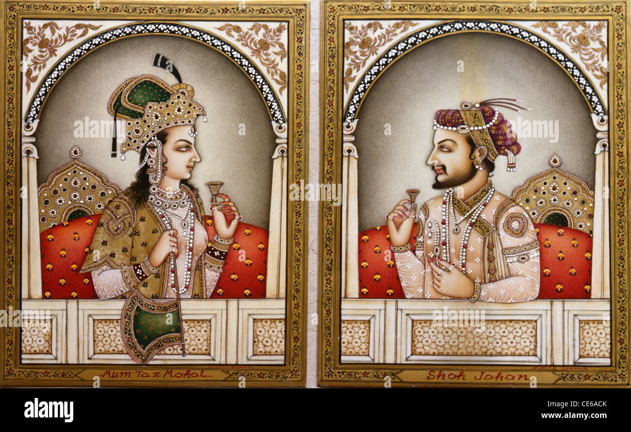 Mumtaz Mahal ; Imperatrice ; Shah Jahan ; Imperatore Mughal ; pittura in miniatura ; India ; Asia ; Asia ; indiana ; dpa 68627 bdr Foto Stock
