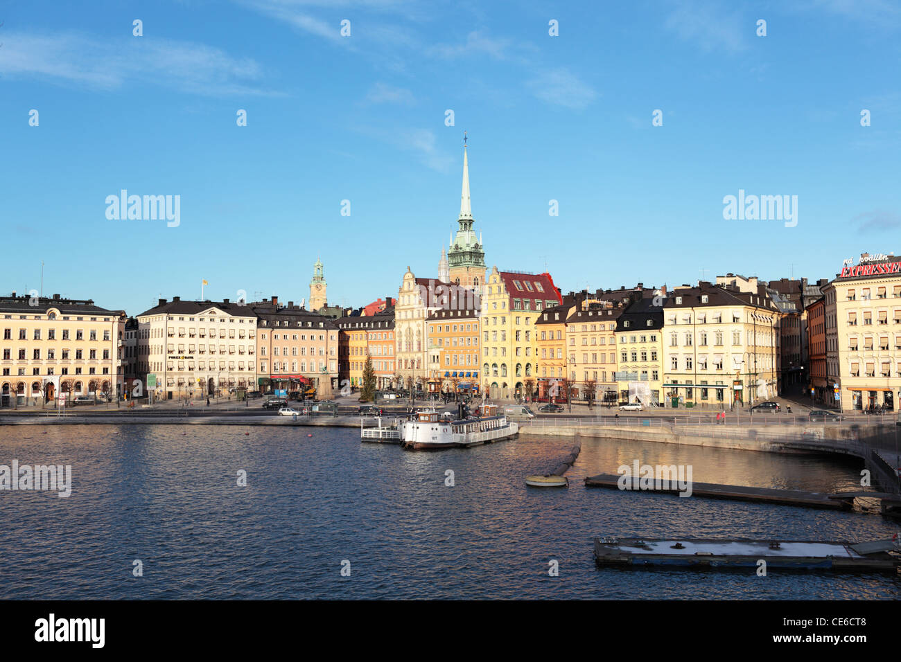 Vista di Gamla Stan a Stoccolma, Svezia Foto Stock