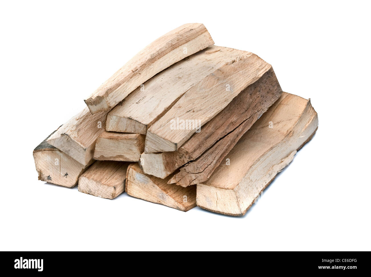 Tritate firewoods è isolato su sfondo bianco Foto Stock