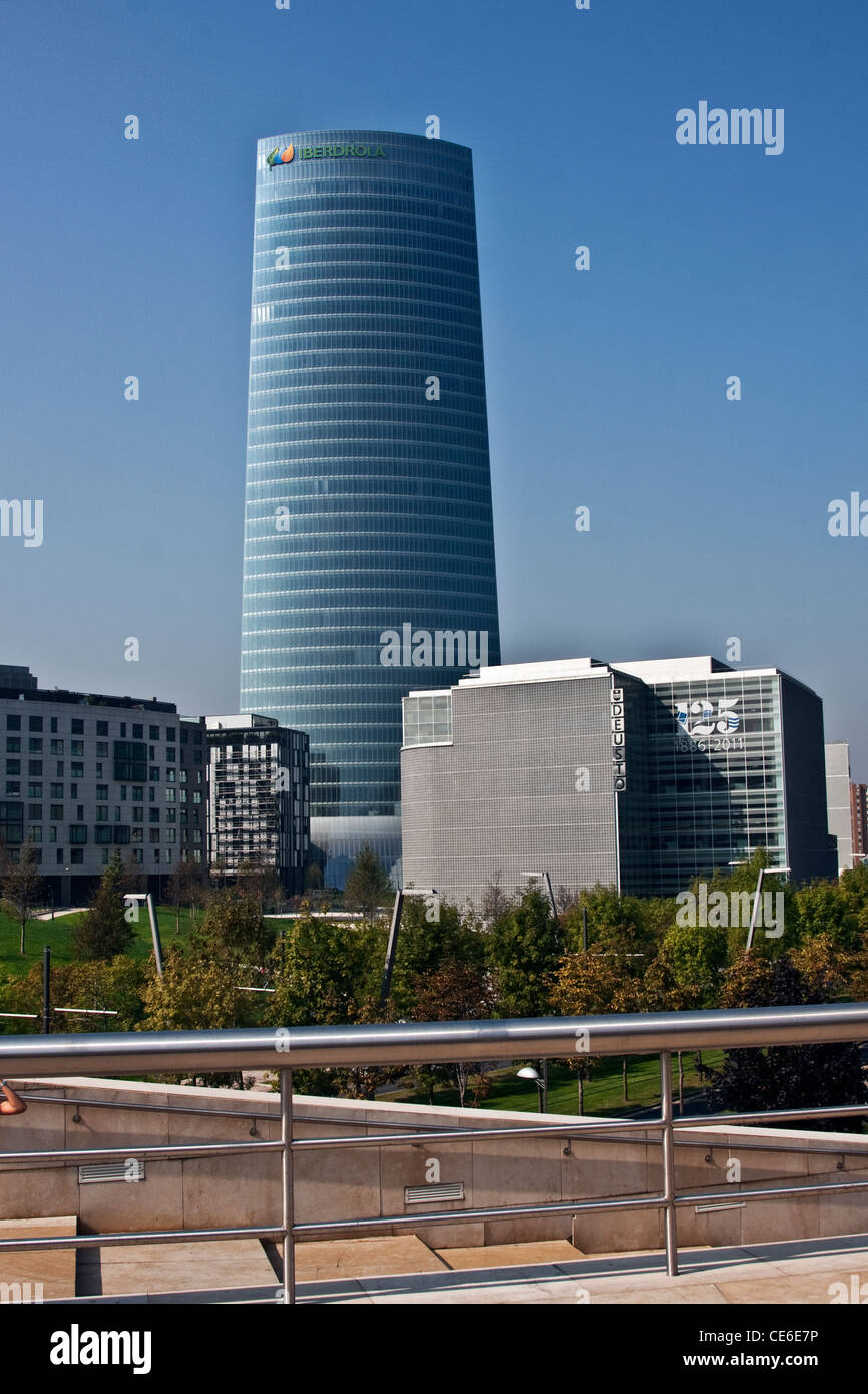 La torre Iberdrola, Bilbao, Comunità Autonoma Basca, Spagna Foto Stock