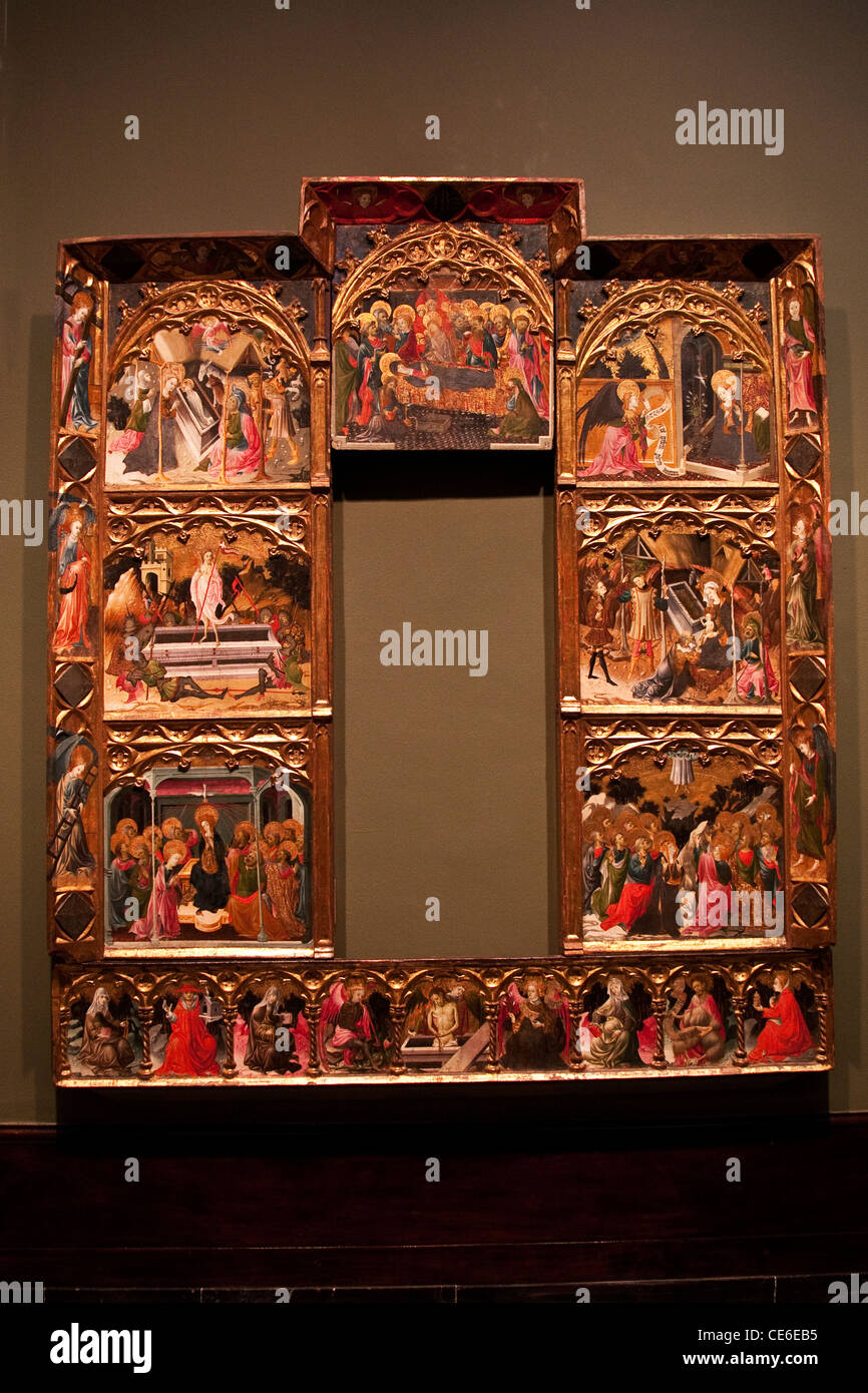 Museo Bellas Artes, Museo delle Belle Arti di Bilbao, Spagna, pala d altare del Sette gioie della Vergine Maria Foto Stock