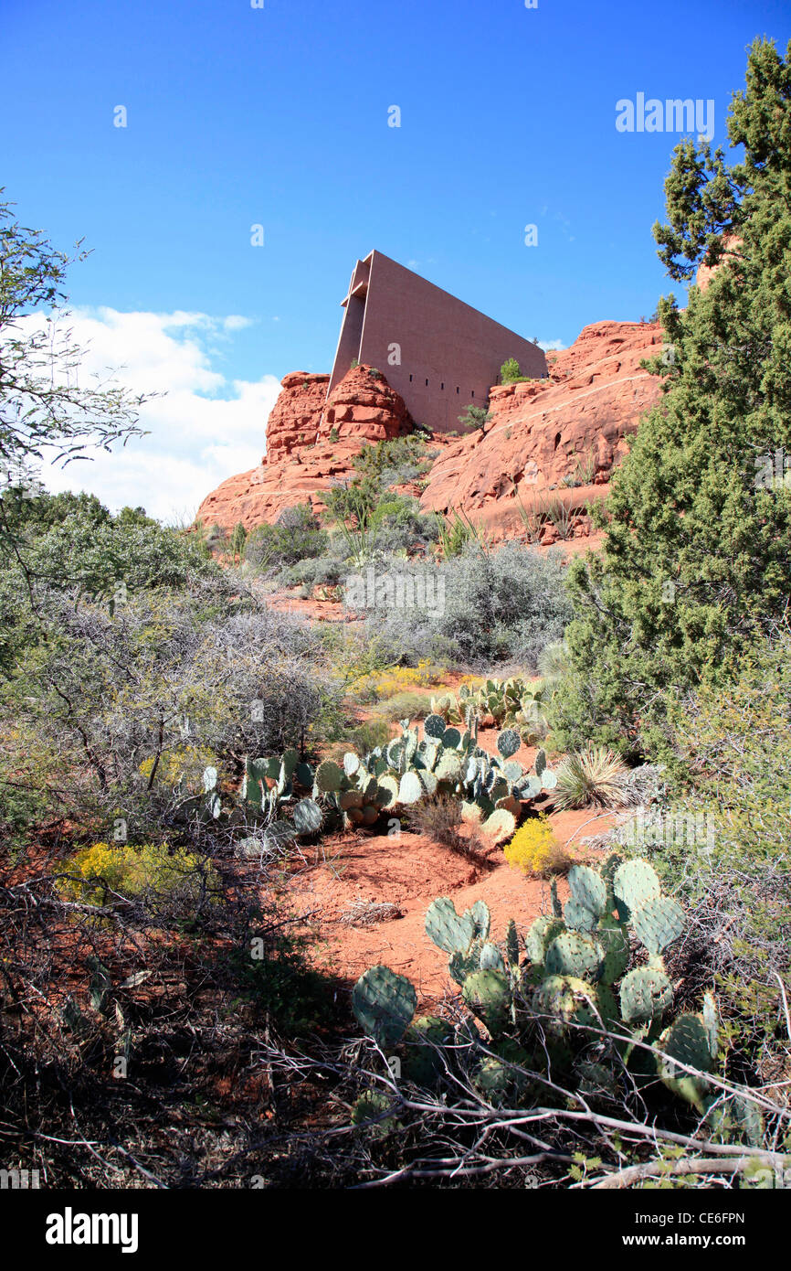 Stati Uniti d'America, Arizona Sedona, Red Rock Country, la Cappella della Santa Croce, progettato da Marguerite Brunswig Staude. Foto Stock