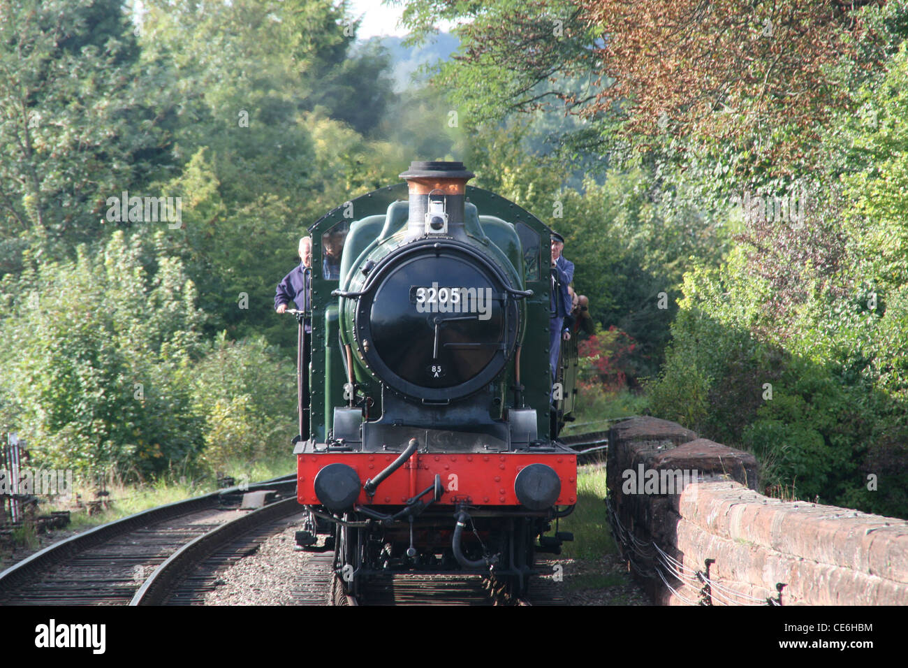 3205 avvicinando Bewdley Stazione durante l'autunno Gala vapore 2010. Foto Stock