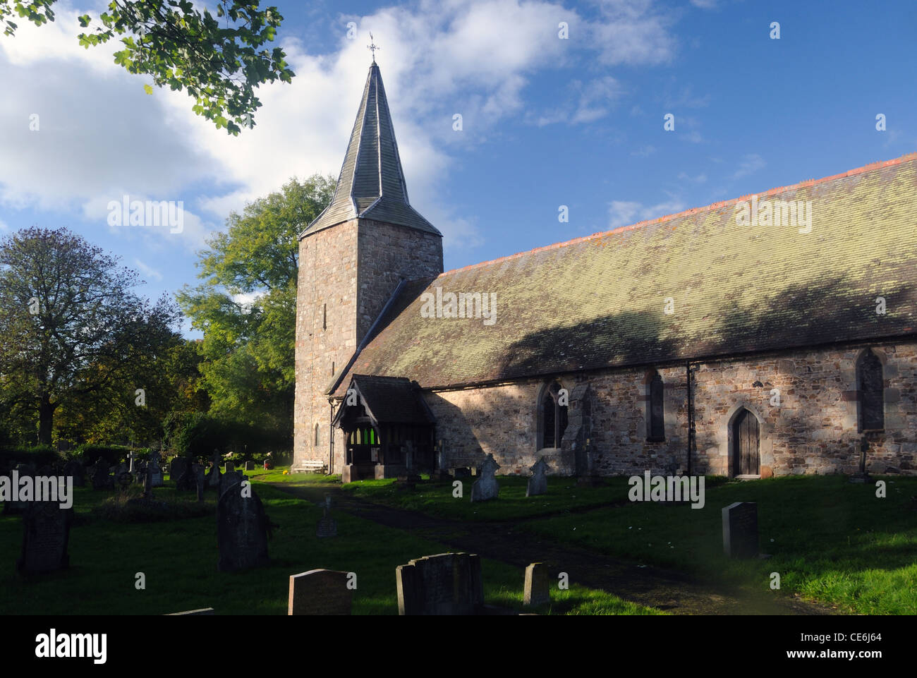 La Chiesa di San Giovanni Battista, in Nash, Shropshire, Inghilterra Foto Stock