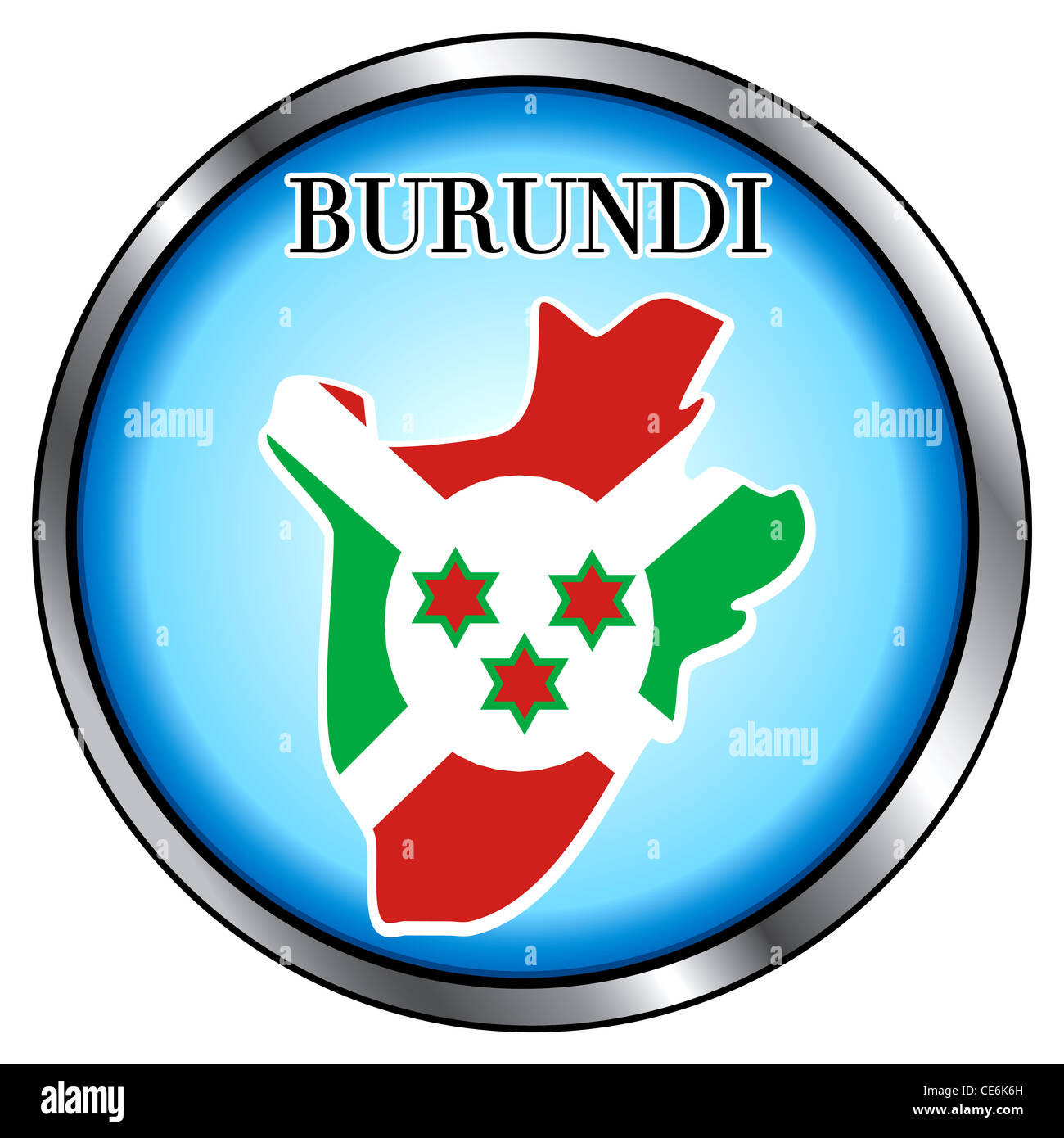 Illustrazione di vettore per il Burundi, tasto rotondo. Foto Stock
