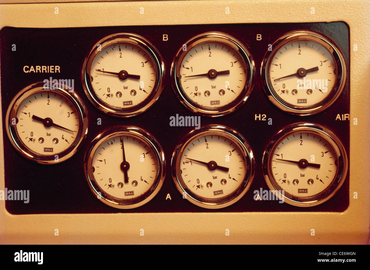 Misurazione della pressione manometri Foto Stock