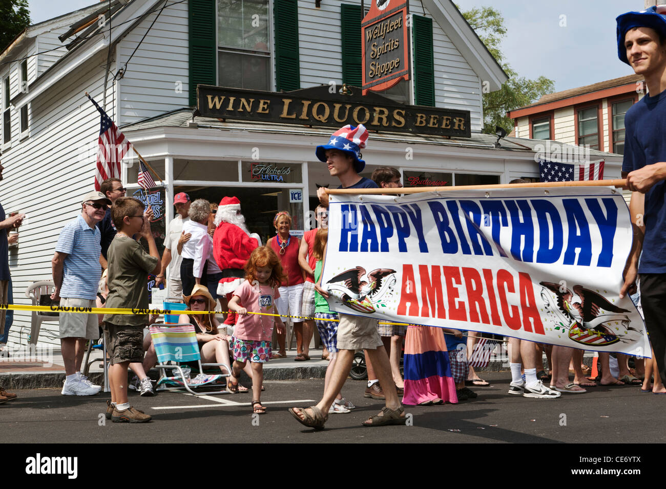 Il 4 luglio sfilata Wellfleet Town Cape Cod Massachusetts USA Foto Stock