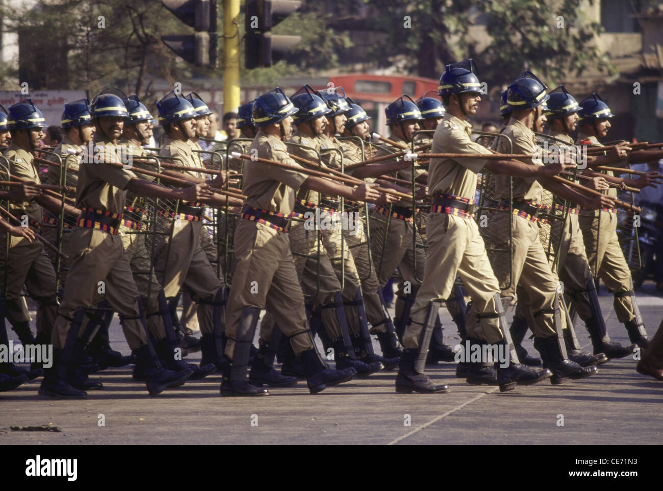 RMM 81641 : antisommossa poliziotti il giorno della Repubblica parade ; Mumbai Bombay ; maharashtra ; india Foto Stock