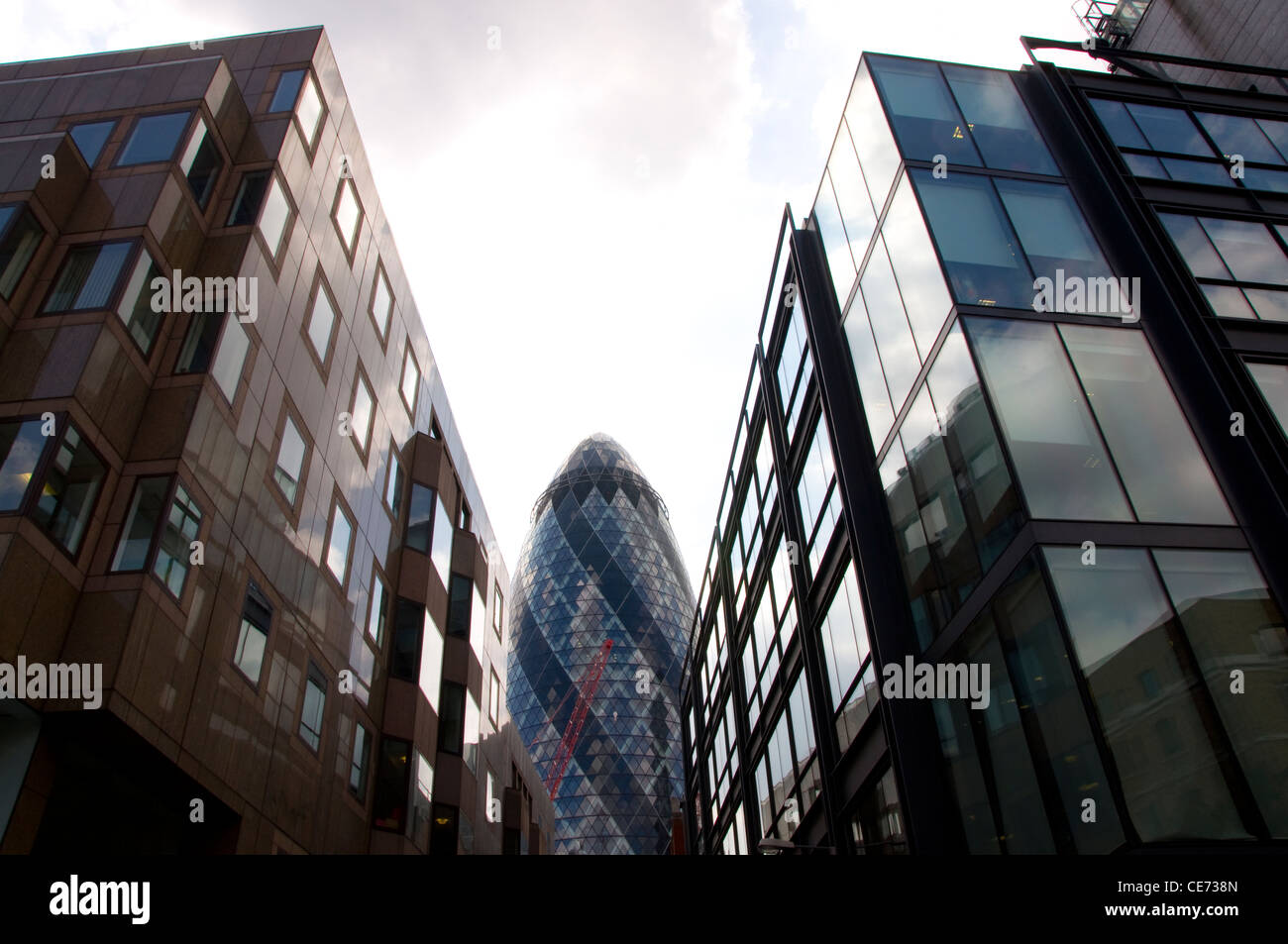 L'edificio Gerkin, Swiss Re Building, Londra, Gran Bretagna, Regno Unito Norman Fosters Foto Stock