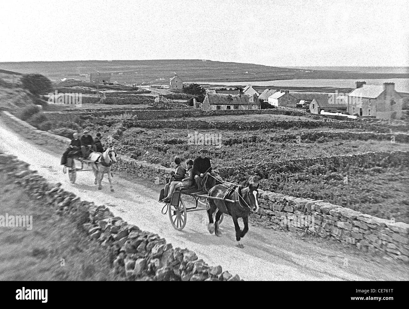 Side-car progressi verso Kilronan Inis Mor Isole Aran Co Galway Irlanda 1955 Foto Stock