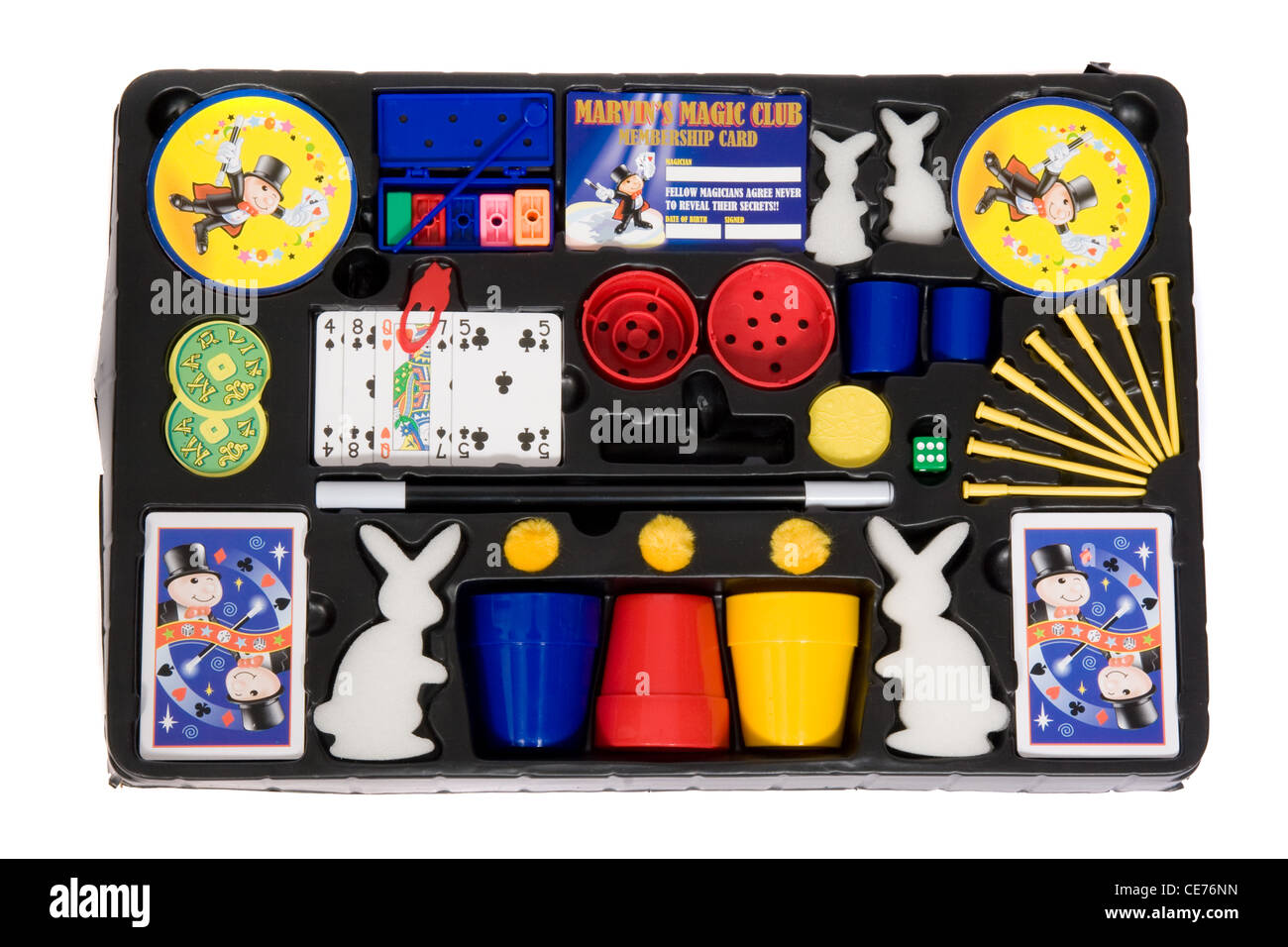 Marvin's Magic Box di trucchi. Un set di magia per i bambini. Foto Stock