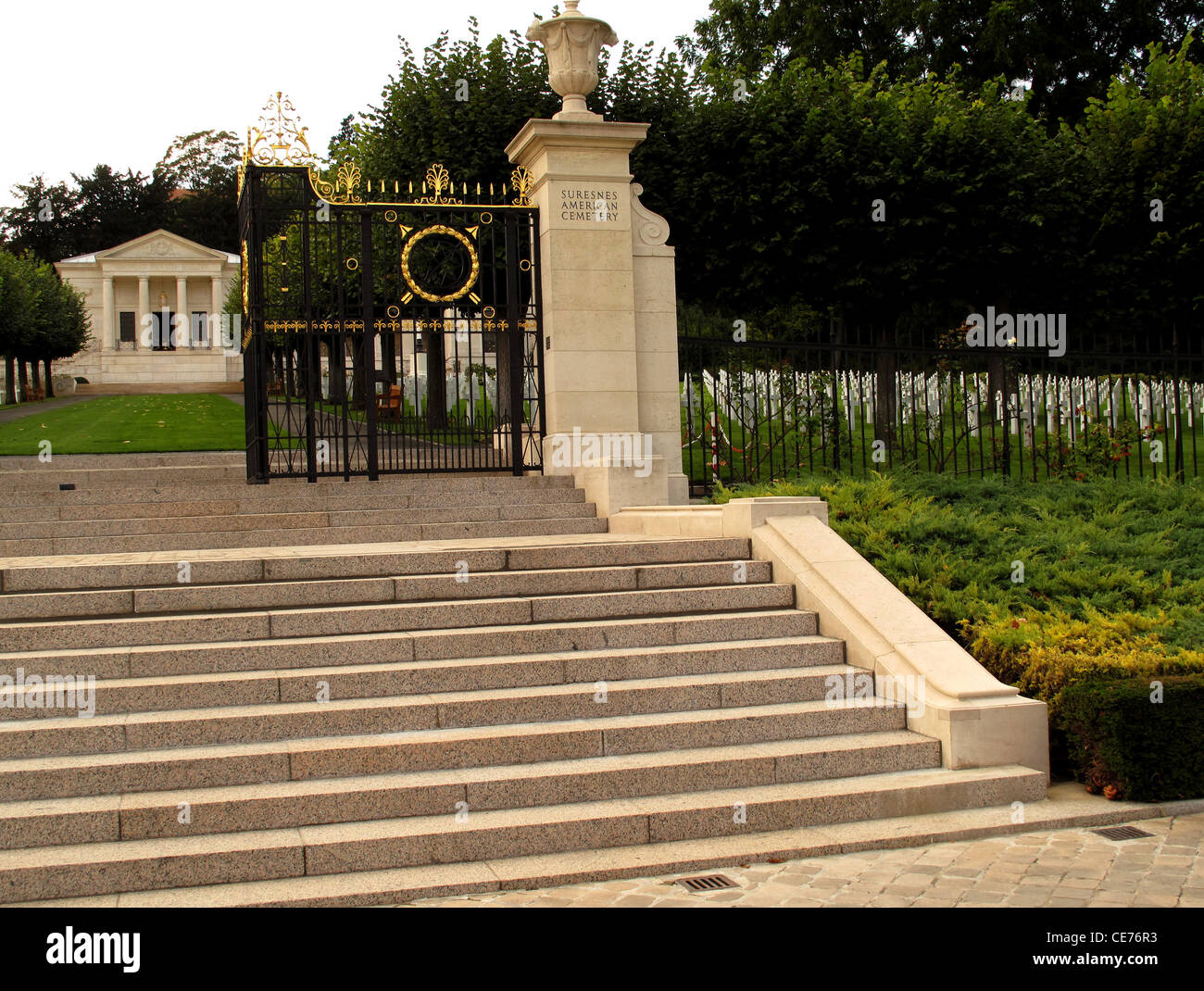 Suresnes American Cimitero e memoriale, Suresnes, Hauts-de-sciabiche, nei pressi di Parigi, Francia, guerra mondiale I e II Guerra Mondiale cimitero Foto Stock