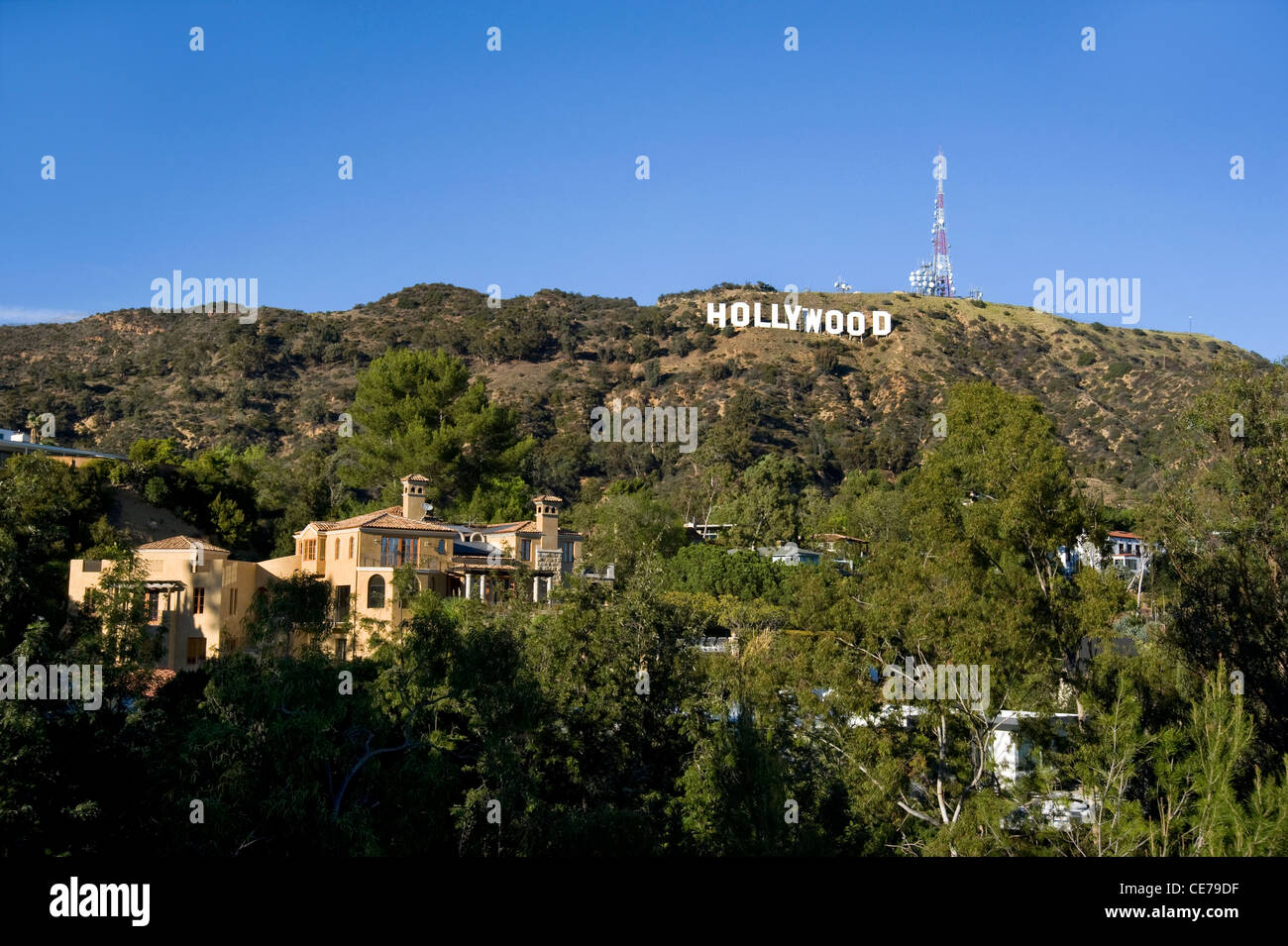 La famosa insegna di Hollywood in colline di Hollywood Foto Stock