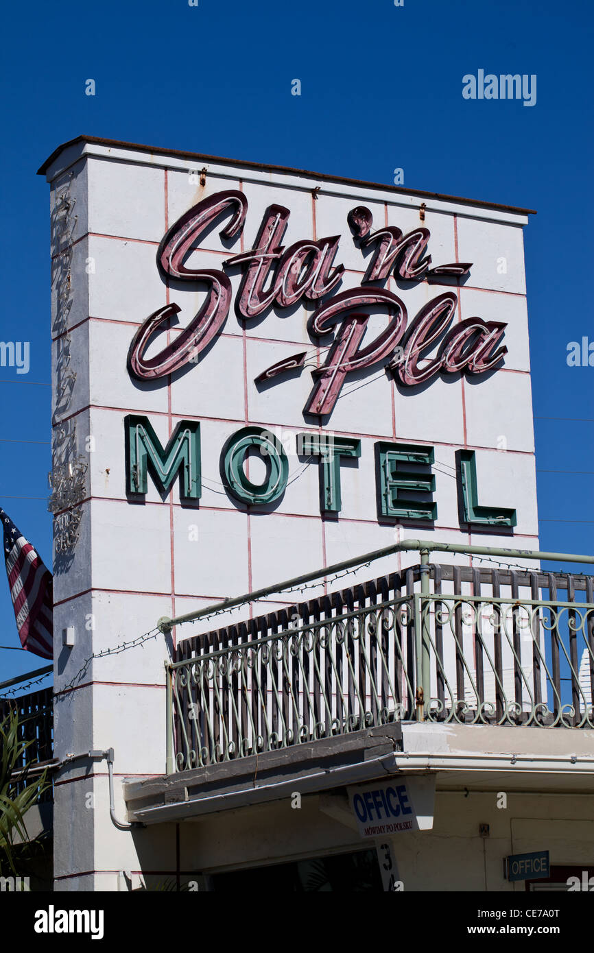 Sta' n Pla Motel - vecchio stile Florida Motel - Clearwater Beach Florida Foto Stock