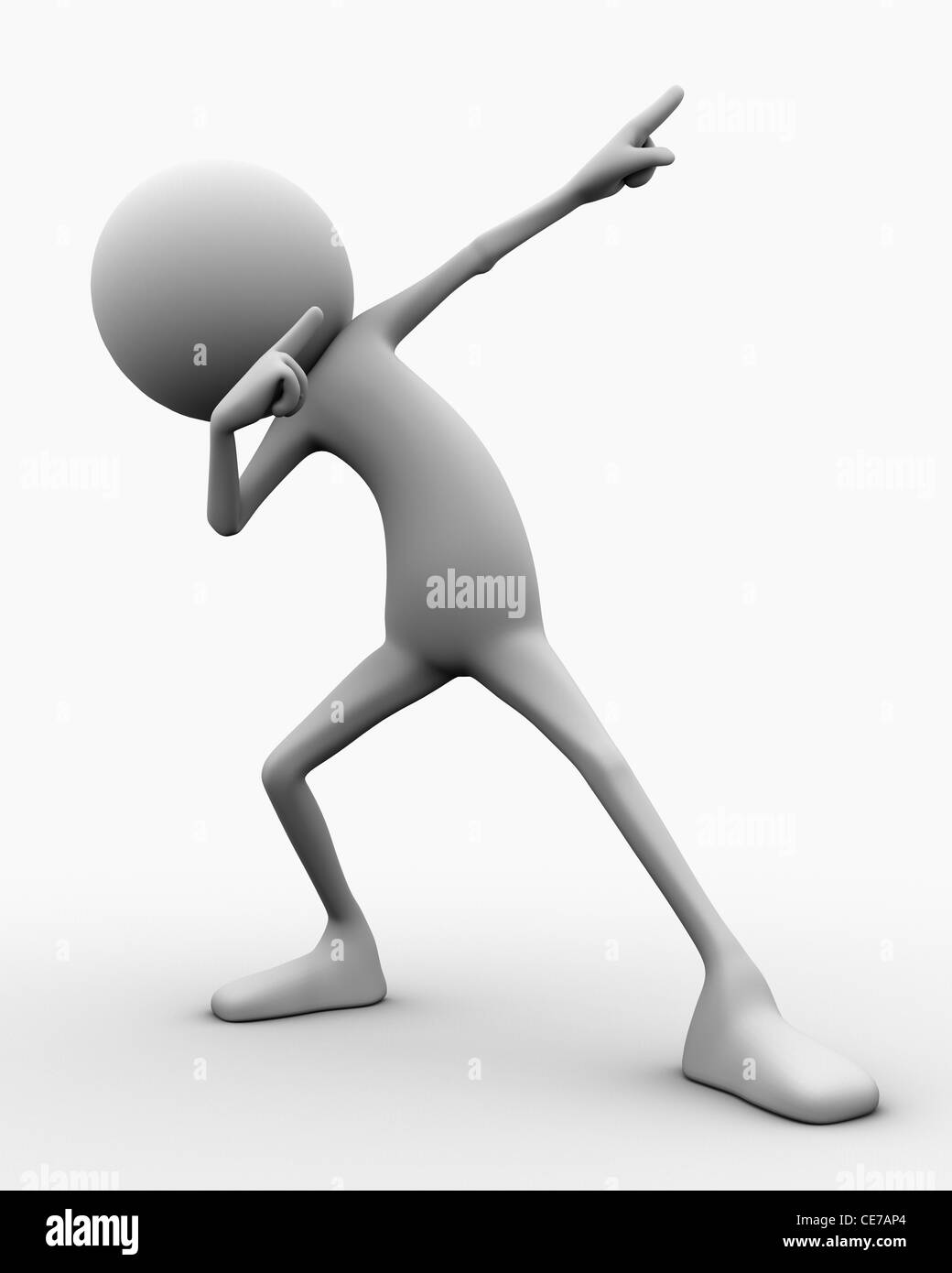 Carattere 3D nella posa di un ottimo sprint RACER BULLONE Foto Stock