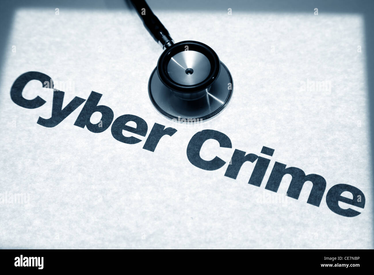 Lo stetoscopio e Cyber Crimel, il concetto di sicurezza di rete Foto Stock